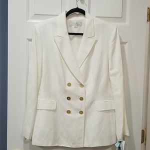 White Tahari Linen blazer